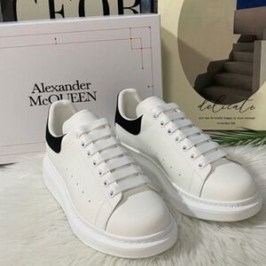 Alexander McQueen White Sneakers with Black Detail
